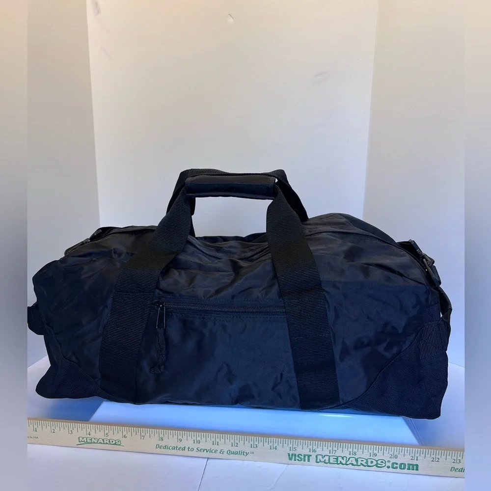 Vintage Dark Black Large Duffel Bag for Travel or Sports.  New without Tags.